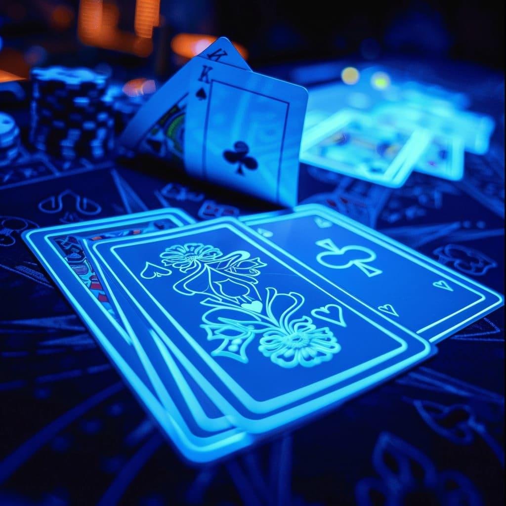 Betting interface on SA Gaming baccarat table with card results
